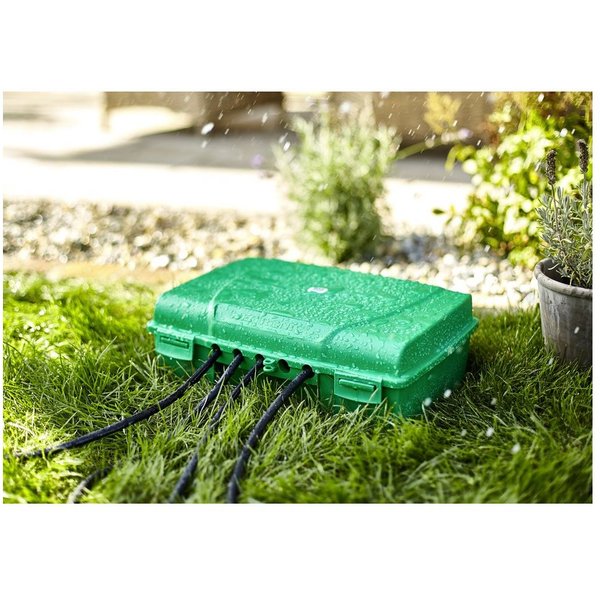 HEITRONIC Gartensteckdose Heitronic 21046 Verteilerbox Grün, 21046