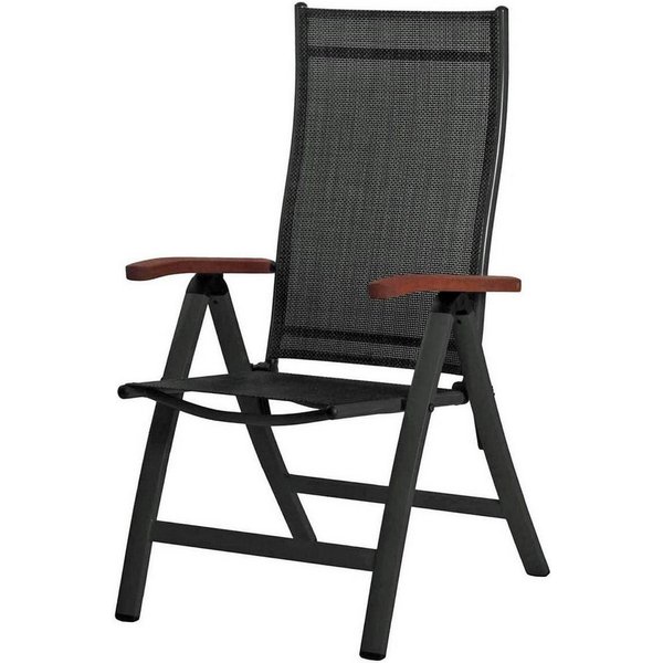 Sun Garden Gartenstuhl Klappsessel Elba S006-M06 anthrazit-schwarz Aluminium Sun Garden