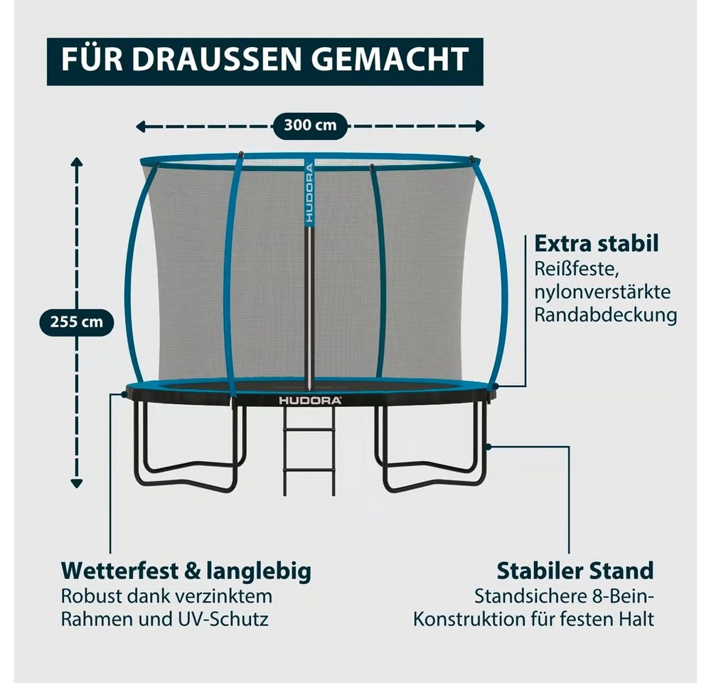 Hudora Gartentrampolin HUDORA Trampolin Up 300, blue, Ø 300 cm – Bild 5 von 5