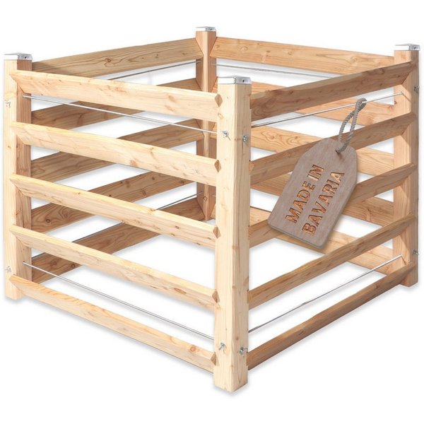 Gartenwelt Riegelsberger Komposter Moderner Komposter Lärchenholz Massivholz Steckkomposter, BxTxH: 80x80x80 cm