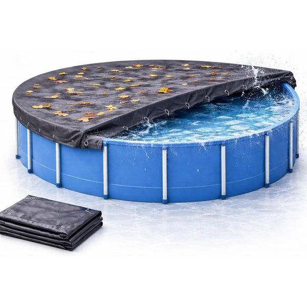 Gartiva® Poolüberdachung Schwarze runde Poolabdeckplane, 200 g/m², in sieben Größen