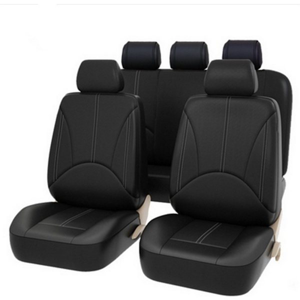 GarveeMore Autositzbezug Autositzbezüge Komplettset Universal PU Leder 9-teilig