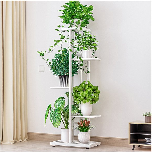 GarveeMore Blumenständer 5-stöckiger Pflanzenständer Mehrschichtiges VintageDesign Pflanzenrega, Eck-Blumenständer für 6 Pflanzen Tall Planter Holder Regal für 