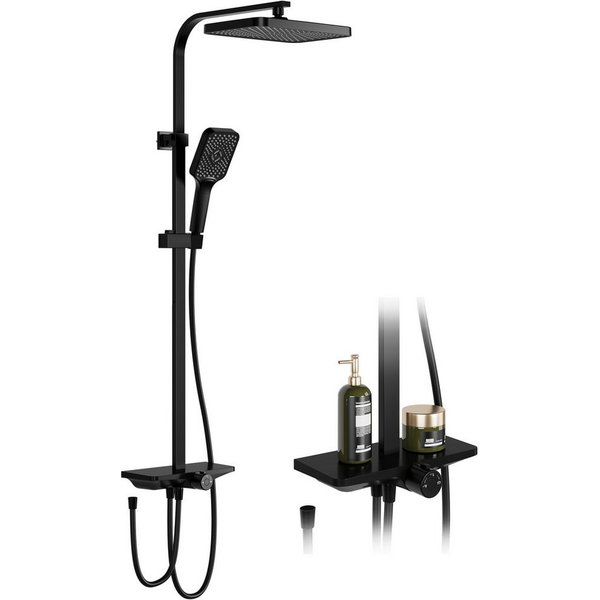 GarveeMore Brausegarnitur Duschsystem, Regendusche mit Umsteller, Handbrause