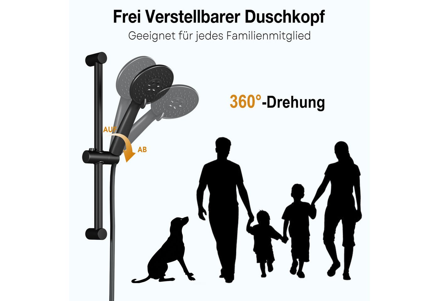 GarveeMore Brausegarnitur Duschsystem mit Thermostat 38℃ Duschset Regendusche Set – Bild 5 von 5