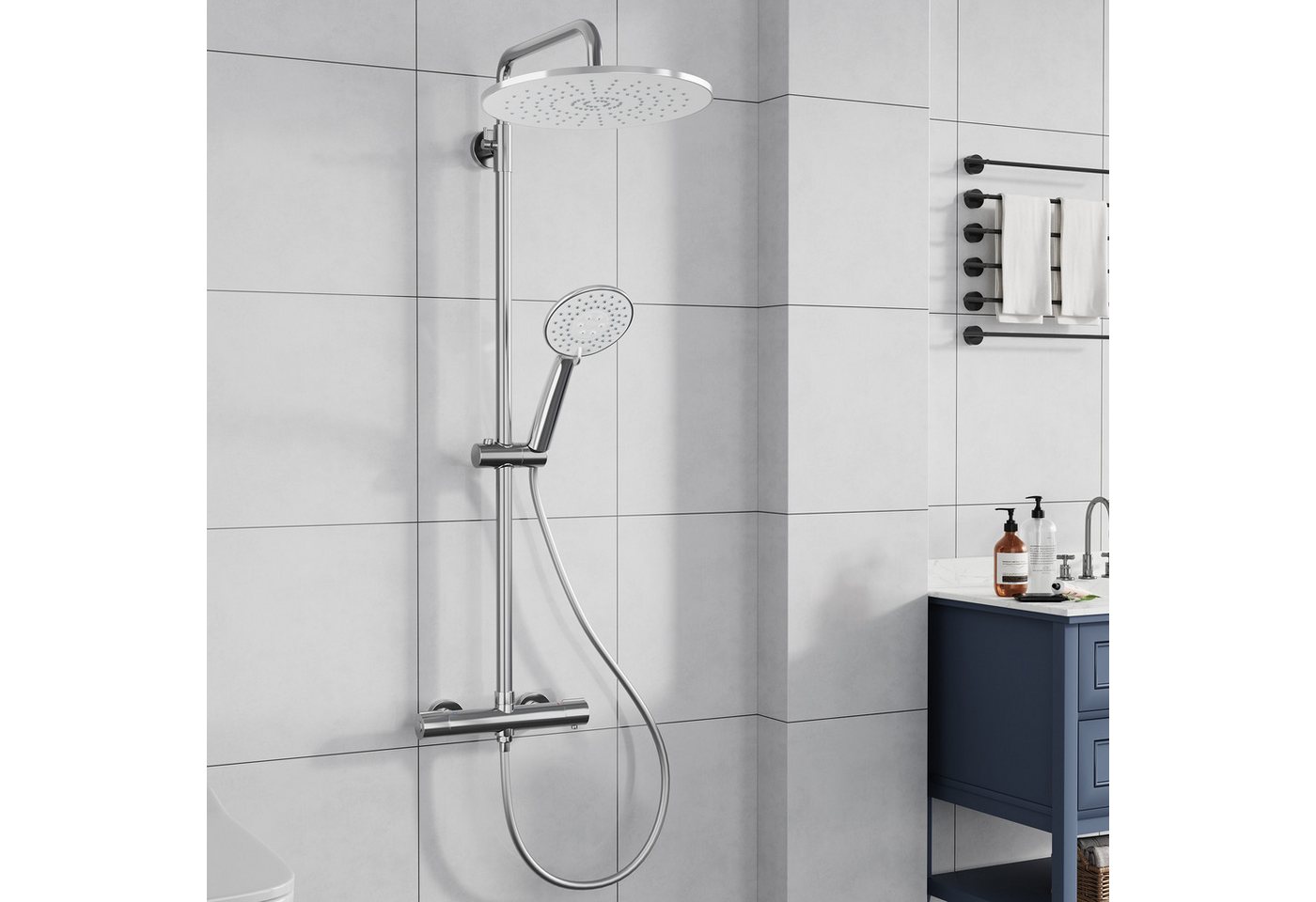 GarveeMore Brausegarnitur Duschsystem mit Thermostat 38℃ Duschset Regendusche Set – Bild 2 von 5