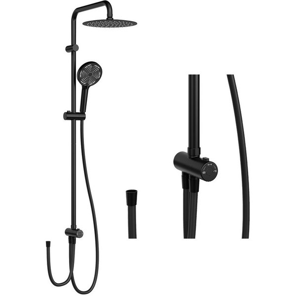 GarveeMore Brausegarnitur Duschsystem Regendusche, Duschset inkl, Einstellbare Einbauhöhe-D25cm