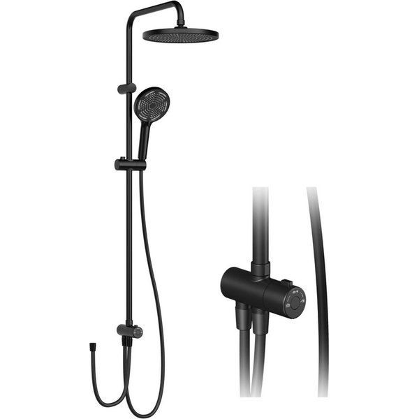 GarveeMore Brausegarnitur Duschsystem Regendusche, Duschset inkl, Einstellbare Einbauhöhe-D25cm