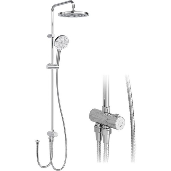 GarveeMore Brausegarnitur Duschsystem Regendusche, Duschset inkl, Einstellbare Einbauhöhe-D25cm