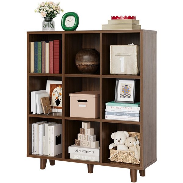 GarveeMore Bücherregal Würfelregal mit 9 Fächern 95x30x108cm