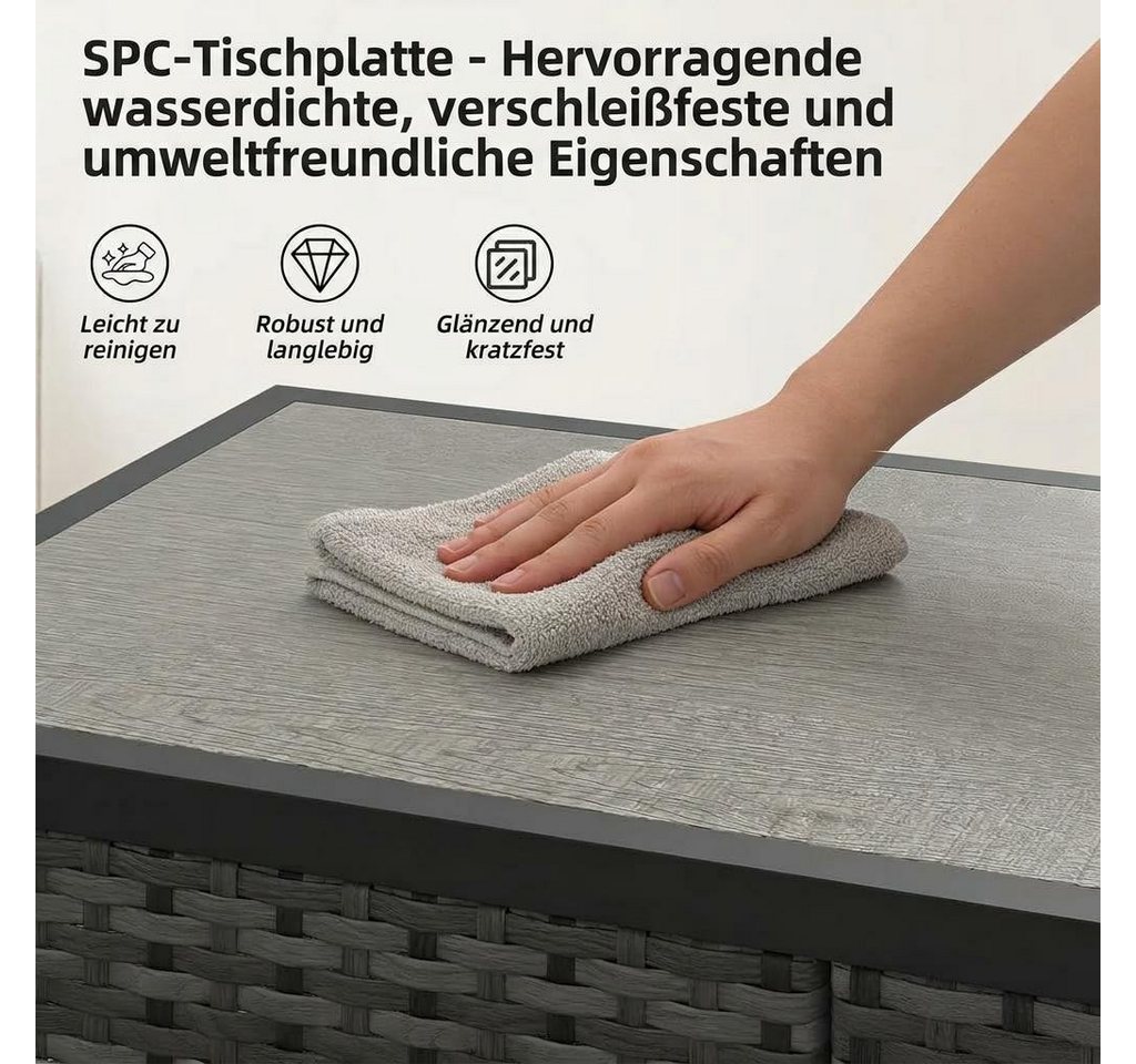 GarveeMore Essgruppe Polyrattan Garten-Barset, 3-teiliger Bartisch, Gartenmöbel-Sitzgruppe, RattanBar,Tresentisch,Barset,Gartentheke,Barhocker,Barstuhl,Sitzgrup – Bild 5 von 5