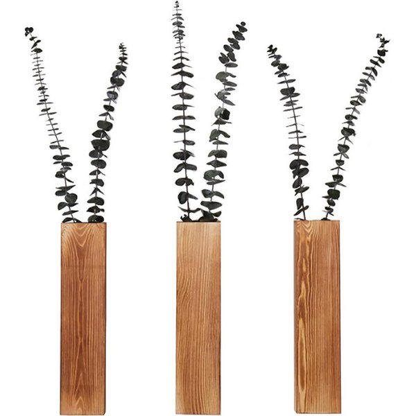 GarveeMore Hängedekoration 2Pack Wandpflanzgefäße Hängende Holz Wandvase Dekoration SchlafzimmerW