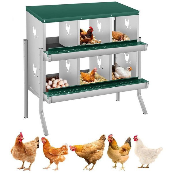 GarveeMore Hühnerstall Hühner Nesting Box 6 Fächer Nesting Box für Hühner