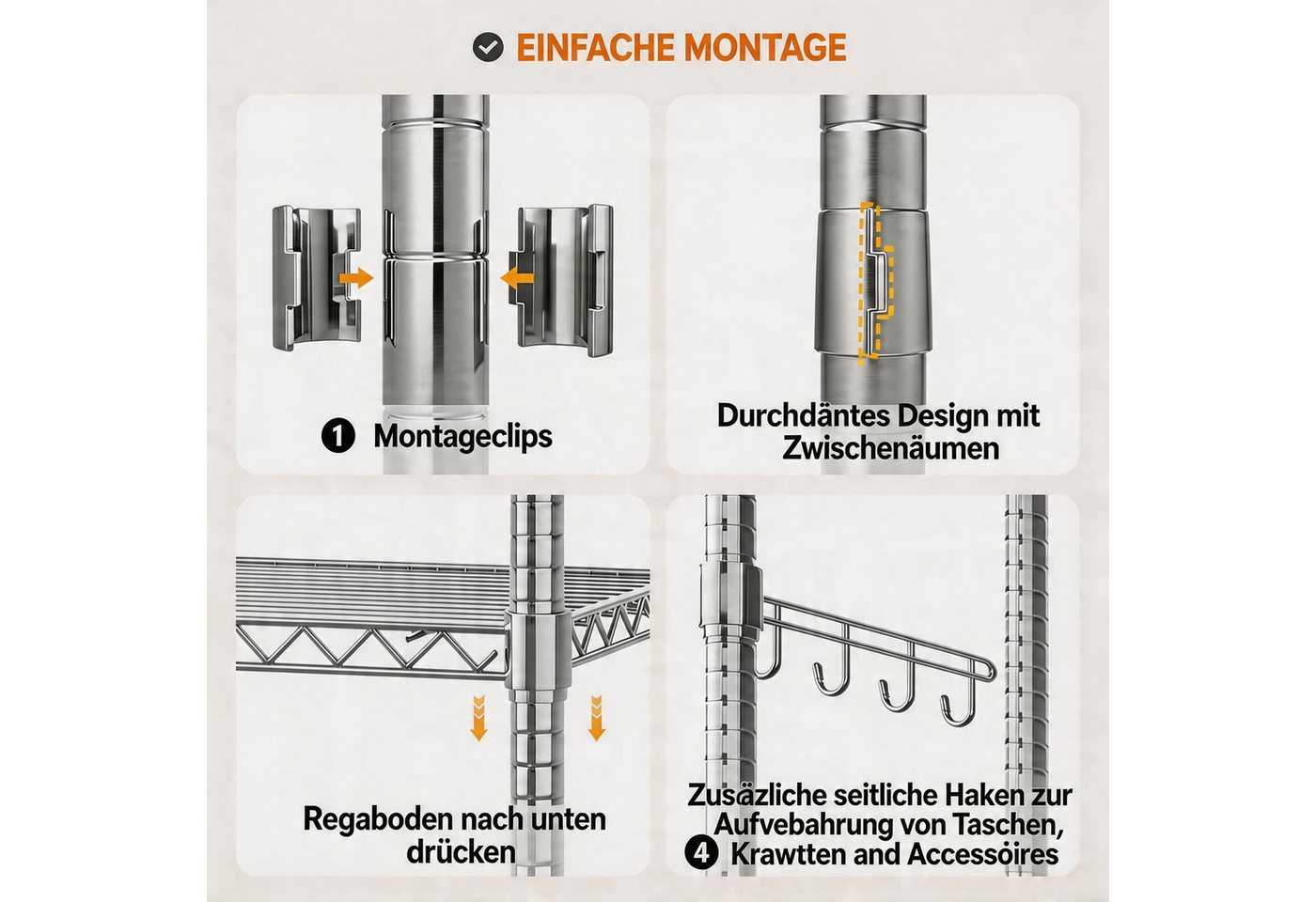 GarveeMore Kleiderständer mit Rollen Garderobenständer Kleiderständer zum Aufhängen von Kleidung – Bild 4 von 5
