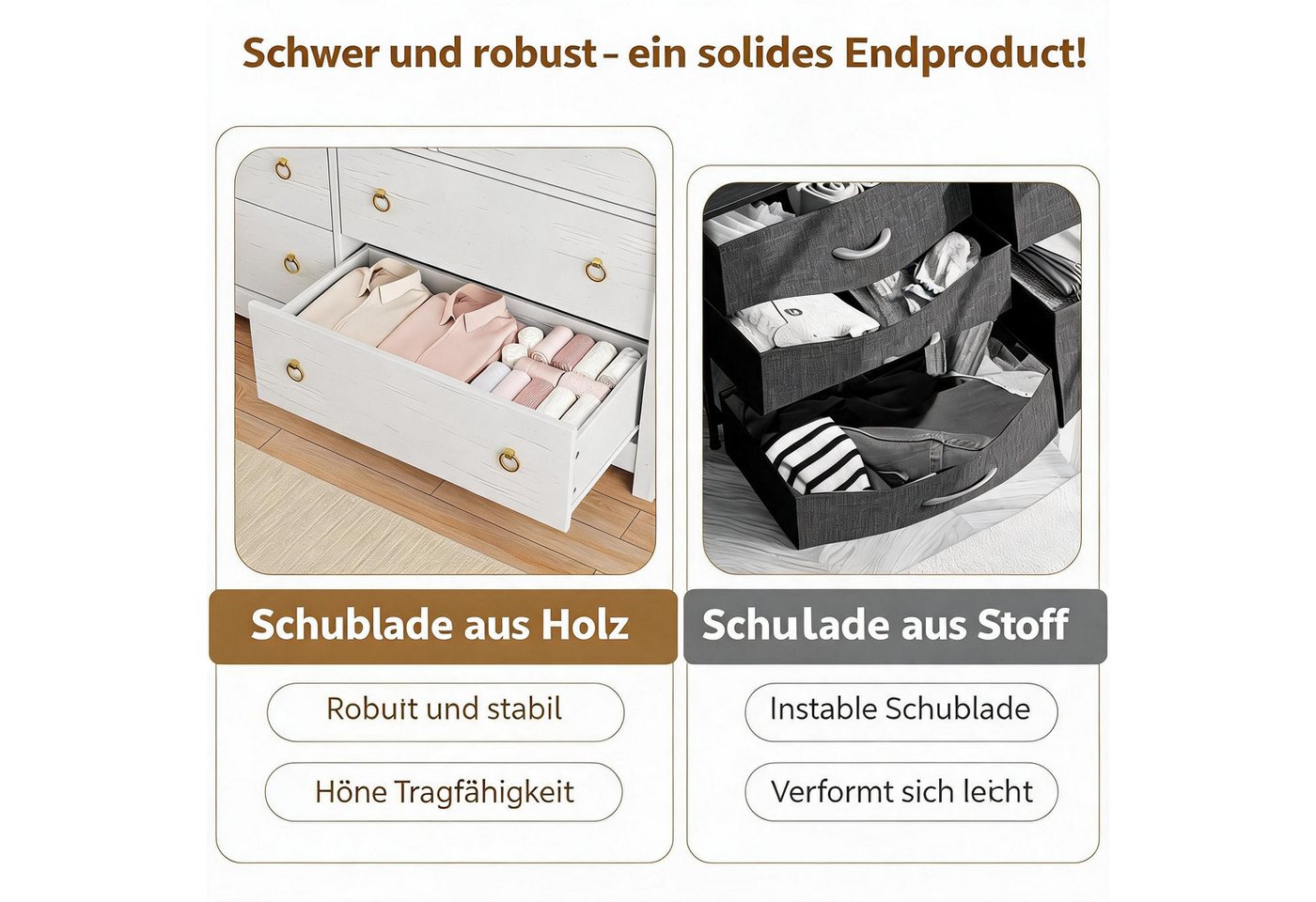 GarveeMore Kommode Boho-Charme Schubkastenkommode Nachtkommode Sideboard mit 7-Schubladen, 137 cm breit Anrichte, TV-Schrank für Schlafzimmer, Wohnzimmer, Flur – Bild 5 von 5