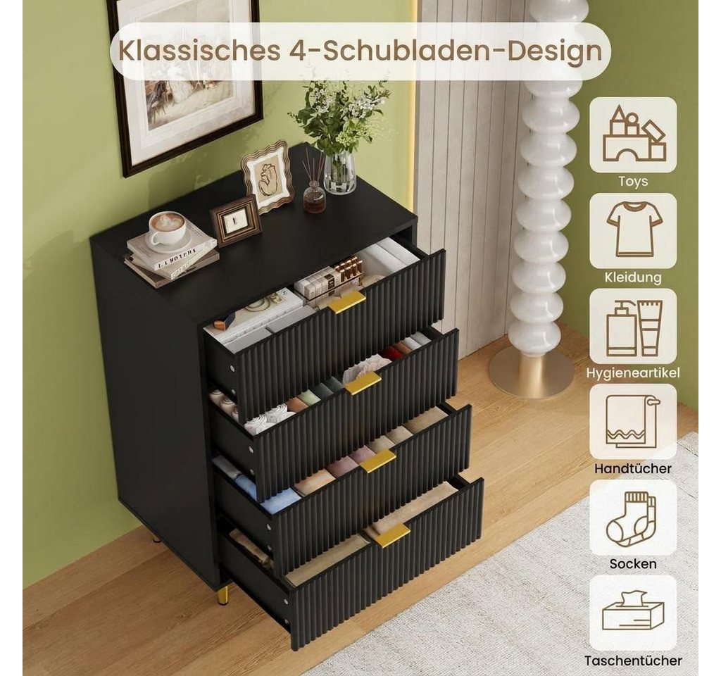 GarveeMore Kommode mit 3/ 4 / 6 Schubladen Sideboard Komodenschrank Schubladenschrank – Bild 4 von 5