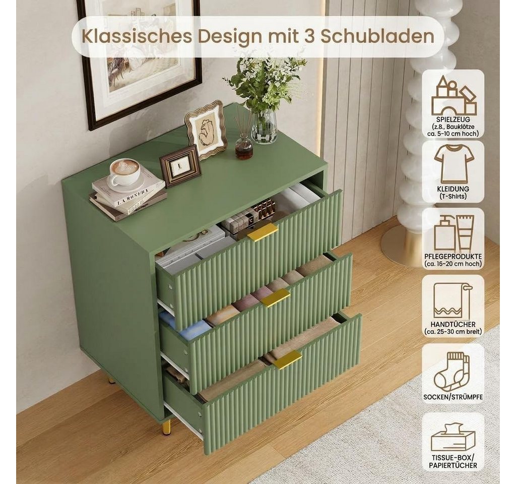 GarveeMore Kommode mit 3/ 4 / 6 Schubladen Sideboard Komodenschrank Schubladenschrank – Bild 5 von 5