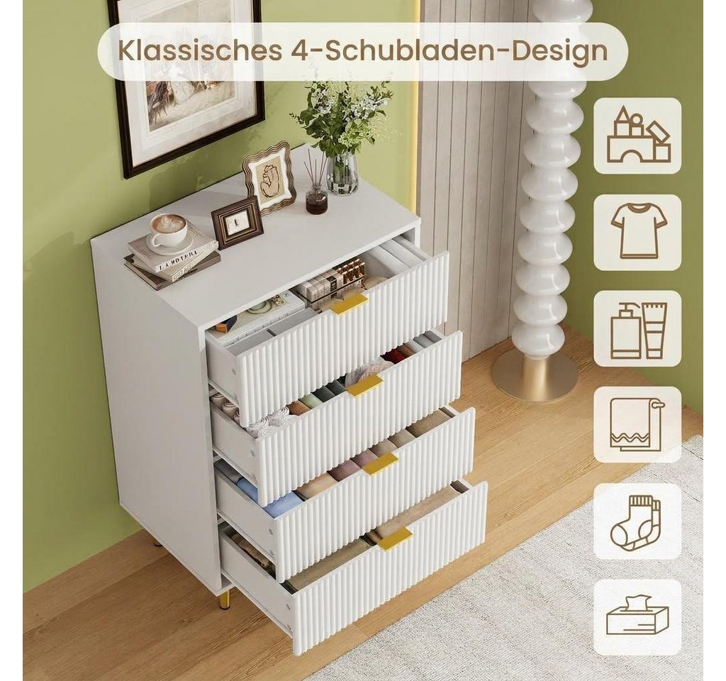GarveeMore Kommode mit 3/ 4 / 6 Schubladen Sideboard Komodenschrank Schubladenschrank – Bild 5 von 5