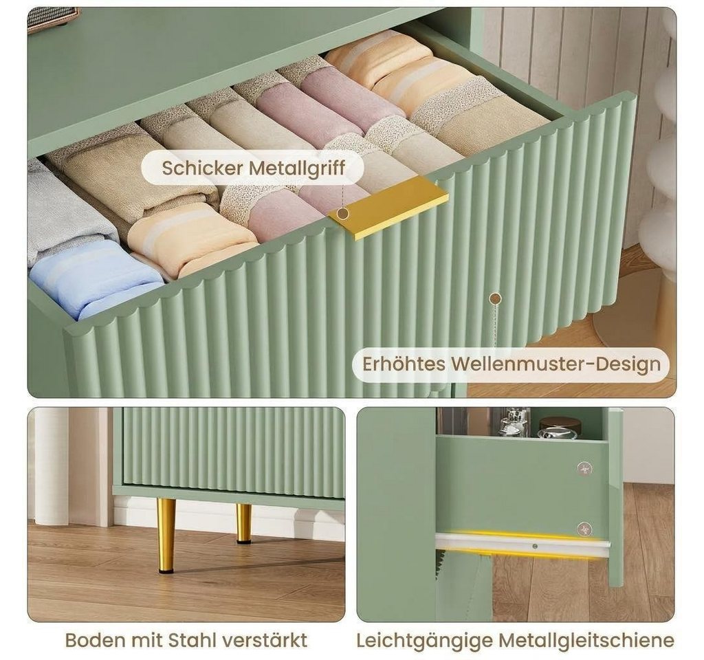 GarveeMore Kommode mit 3/ 4 / 6 Schubladen Sideboard Komodenschrank Schubladenschrank – Bild 3 von 5