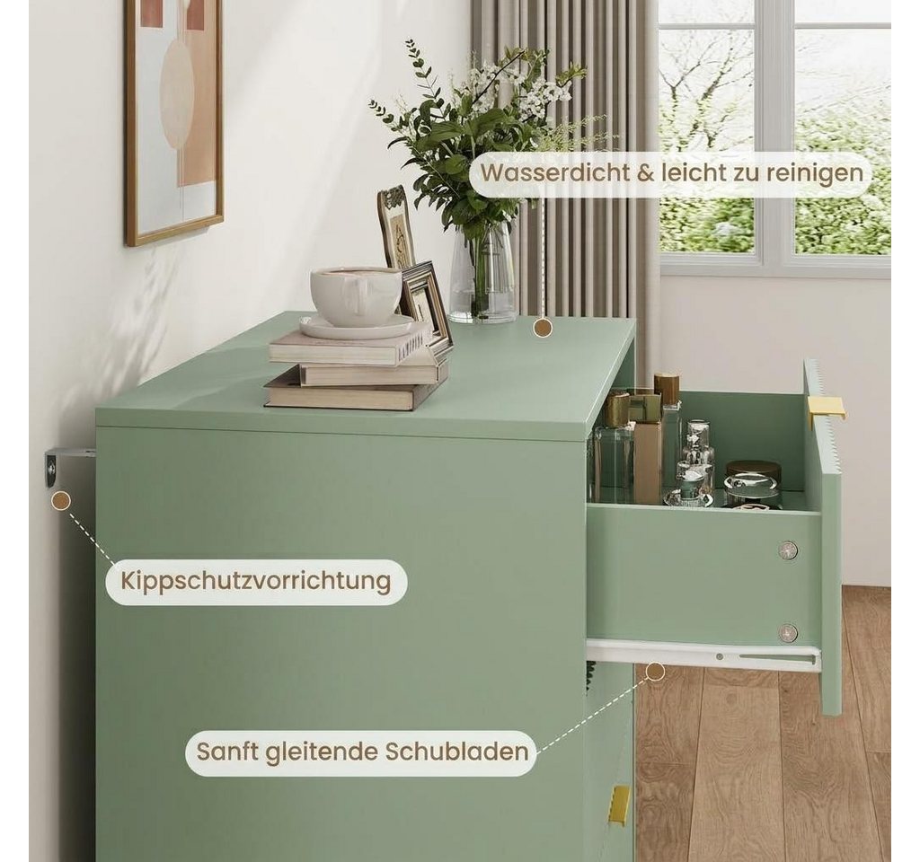 GarveeMore Kommode mit 3/ 4 / 6 Schubladen Sideboard Komodenschrank Schubladenschrank – Bild 4 von 5