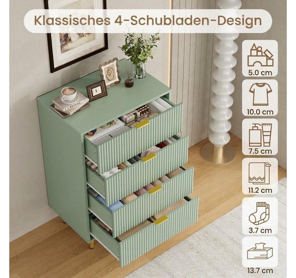GarveeMore Kommode mit 3/ 4 / 6 Schubladen Sideboard Komodenschrank Schubladenschrank – Bild 5 von 5