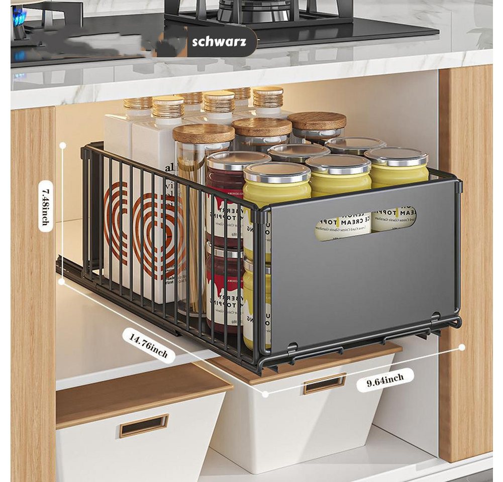 GarveeMore Küchenorganizer-Set 1 Stück Teleskopschublade, Faltbare Schrank Organizer, (1-tlg) – Bild 3 von 5