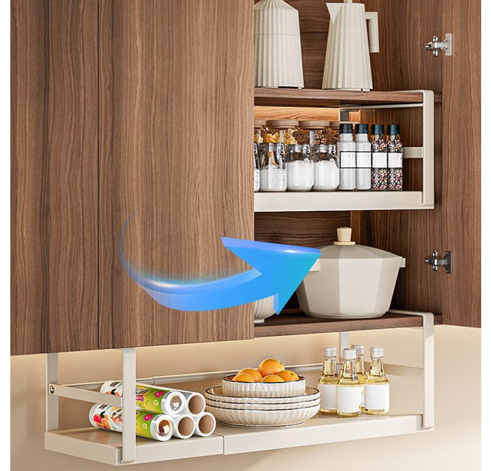 GarveeMore Küchenorganizer-Set 27-45CM Expandable unter Schrank Regal hängende Lagerung Korb Veransta, Hängender Korb zur Aufbewahrung unter dem Regal,Metall – Bild 4 von 5