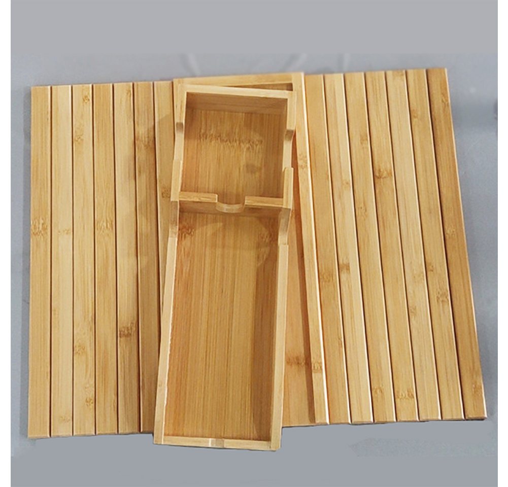 GarveeMore Küchenorganizer-Set Sofa Arm Tablett, Holz Sofa Armlehne Tablett – Bild 2 von 5