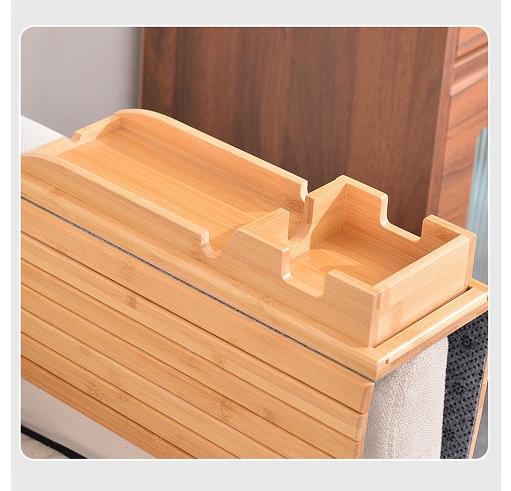 GarveeMore Küchenorganizer-Set Sofa Arm Tablett, Holz Sofa Armlehne Tablett – Bild 3 von 5