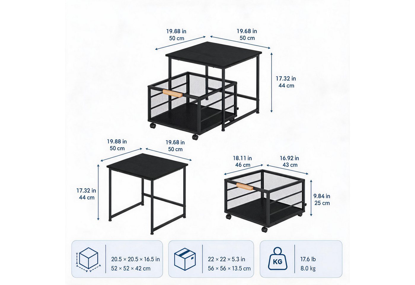 GarveeMore Küchenregal Small Kühlschrank Ständer Mit Aufbewahrung Schublade Korb – Bild 3 von 5