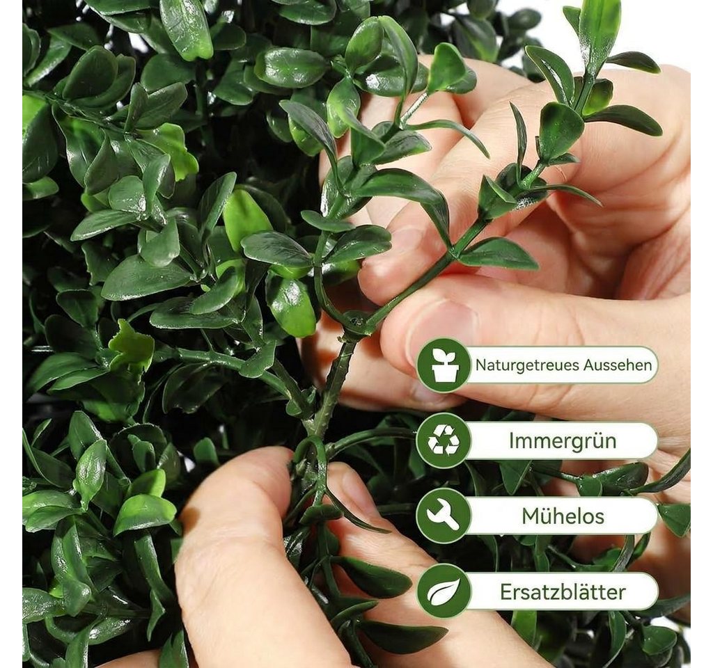 Kunstbaum 2er-Set Künstlicher Buchsbaum Kunstpflanzen künstliche Bäume, GarveeMore, Höhe 90 cm – Bild 4 von 5