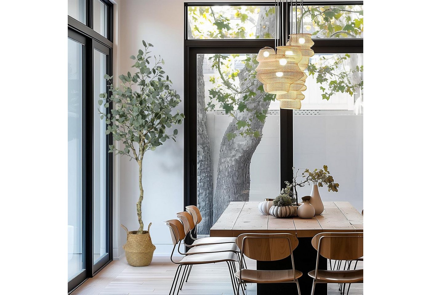 Kunstbaum Eukalyptusbaum,moderne große Kunstpflanze im Topf,183cm, GarveeMore, Höhe 180 cm, für drinnen und draußen,Heimbüro,ideale Haushaltswaren – Bild 3 von 5