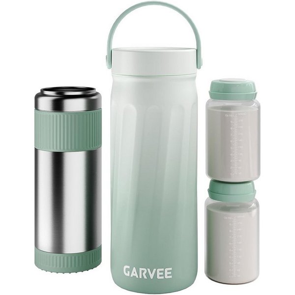 GarveeMore Milchbehälter 650 ml tragbarer Muttermilchkühler mit 24-Stunden-360°-Kühlung, inkl. 2 Flaschen zur Aufbewahrung, Baby-Reisezubehör