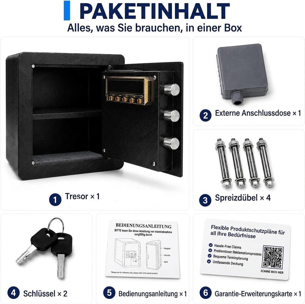GarveeMore Möbeltresor Stahltresor, 1,2 Kubikfuß (ca. 34 Liter) Sicherheits-Safe, Digitales Tastenfeld, herausnehmbarer Einlegeboden, Alarmsystem – Bild 4 von 5