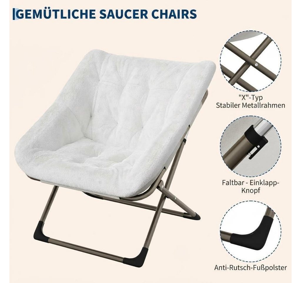 GarveeMore Ohrensessel Relaxsessel Klappsessel Sessel Belastbarkeit 136kg – Bild 4 von 5