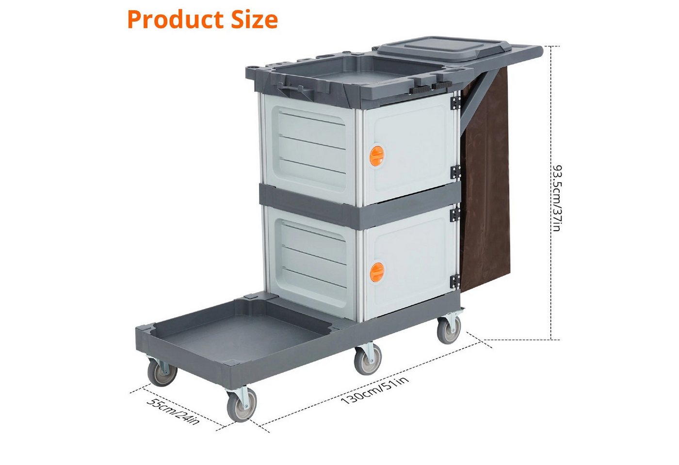GarveeMore Putzwagen, (3-stufiger, 1-St., mit 30-Gallonen-Beutel), 200 lb Tragkraft – Bild 2 von 5