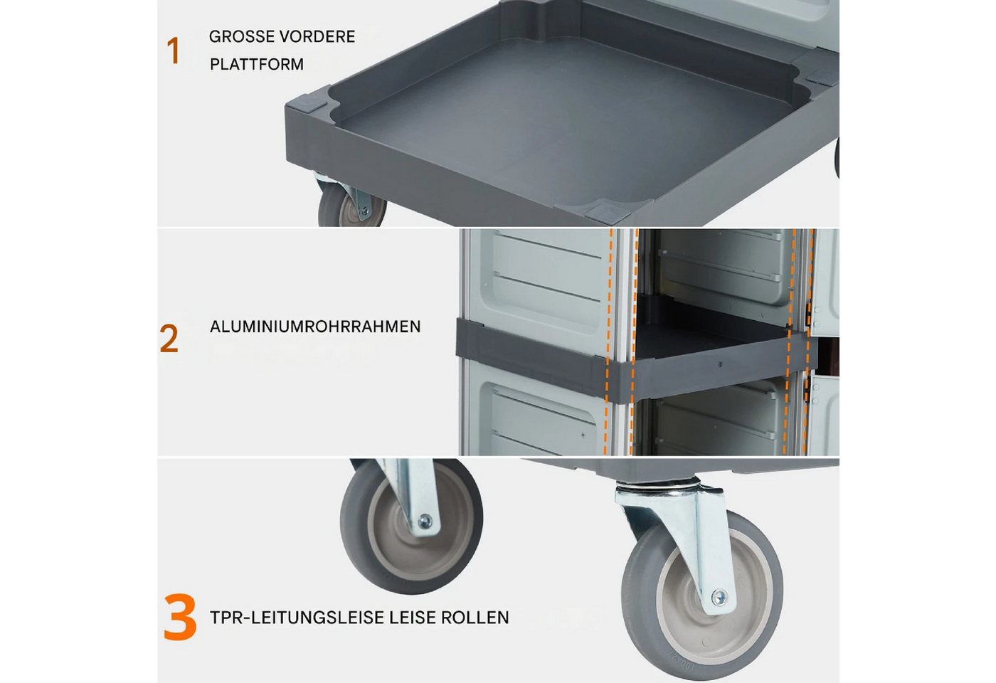 GarveeMore Putzwagen, (3-stufiger, 1-St., mit 30-Gallonen-Beutel), 200 lb Tragkraft – Bild 5 von 5