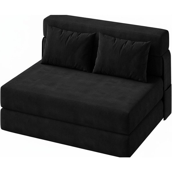 GarveeMore Schlafsofa mit Kissen,ausklappbares Zweisitzer-Sofa,umwandelbarer Schlafplatz, Lounge mit getuftetem für Wohnzimmer,Schlafzimmer,Gästezimmer