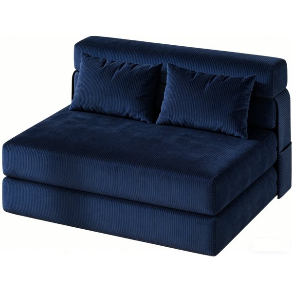 GarveeMore Schlafsofa mit Kissen,ausklappbares Zweisitzer-Sofa,umwandelbarer Schlafplatz, Lounge mit getuftetem für Wohnzimmer,Schlafzimmer,Gästezimmer