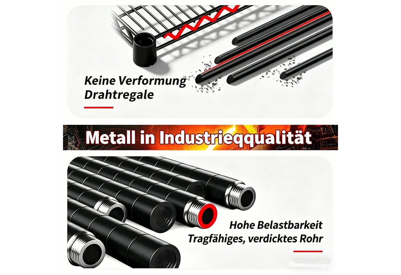 GarveeMore Schwerlastregal 1500 Kg Rollregal, Metallregal Mit Rädern Und Füßen,Verstellbares – Bild 3 von 5