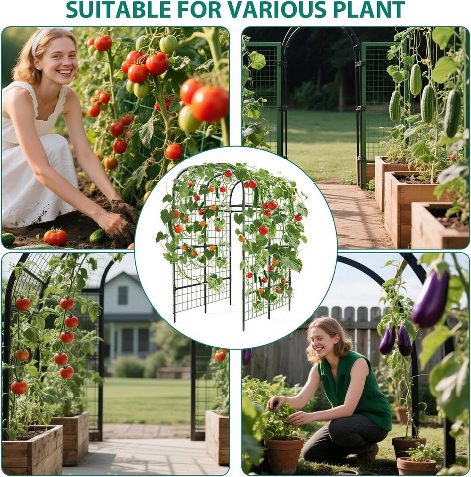 GarveeMore Spalier Rankhilfe Garten, Wetterfeste Gartenbogen für Rankpflanze, Gemüse,Obst – Bild 3 von 5