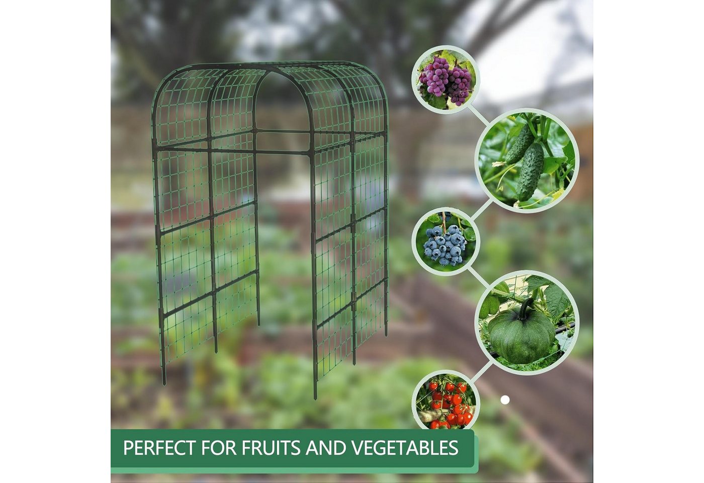 GarveeMore Spalier Rankhilfe Garten, Wetterfeste Gartenbogen für Rankpflanze, Gemüse,Obst – Bild 5 von 5
