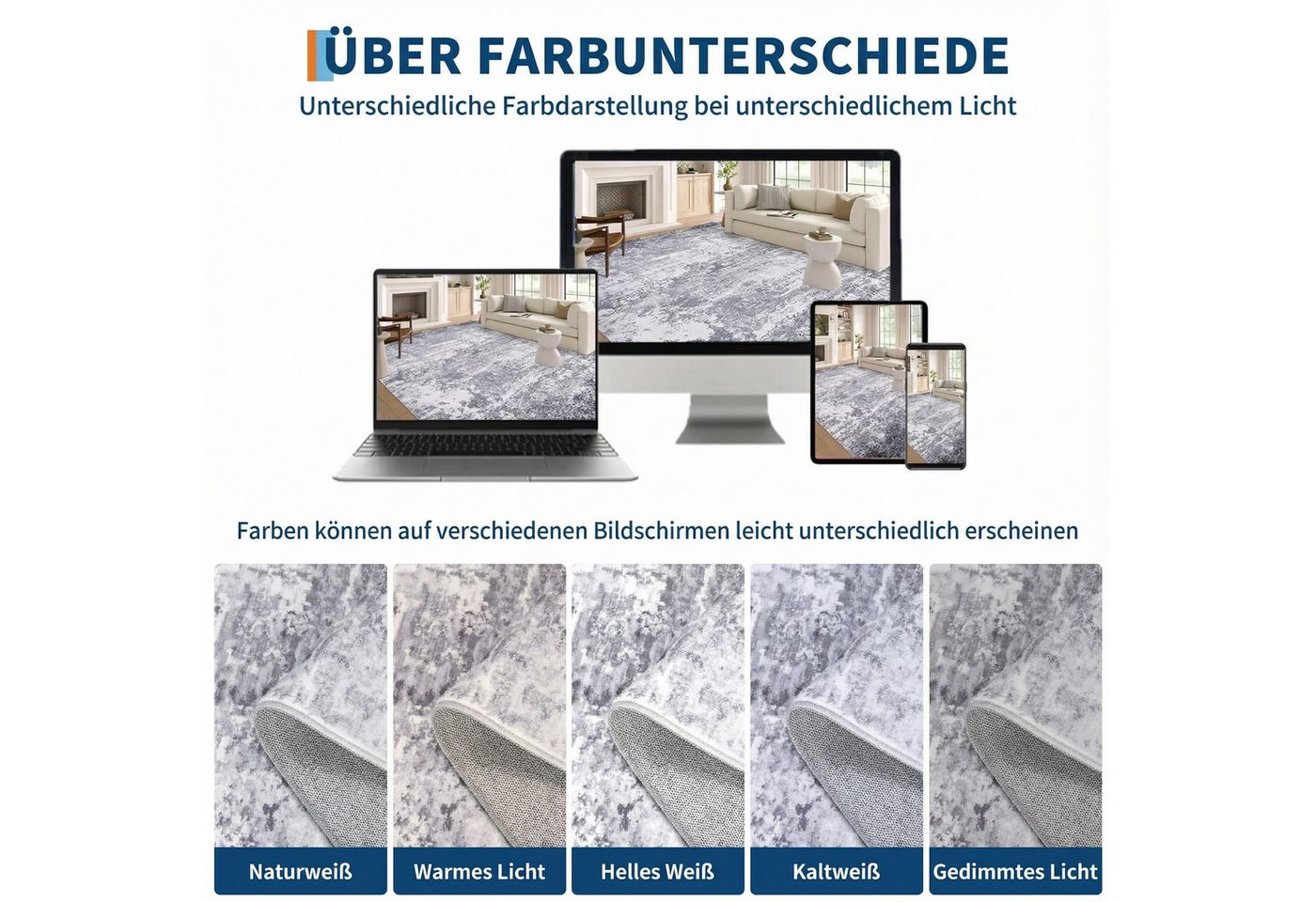 GarveeMore Teppich Abstraktes Muster, rechteckig, Höhe: 5 mm, Perfekt für reduzierte, aber designorientierte Wohnkonzepte – Bild 4 von 5