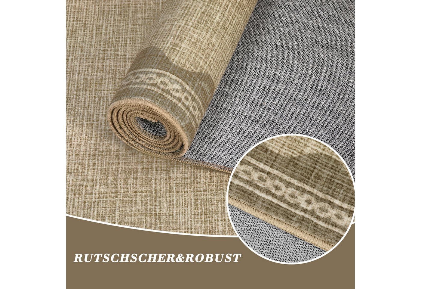 GarveeMore Teppich Doora, rechteckig, Höhe: 7 mm, mit besonders weichem Flor, Kurzflor, modern, wellenförmiger Bordüre – Bild 3 von 5
