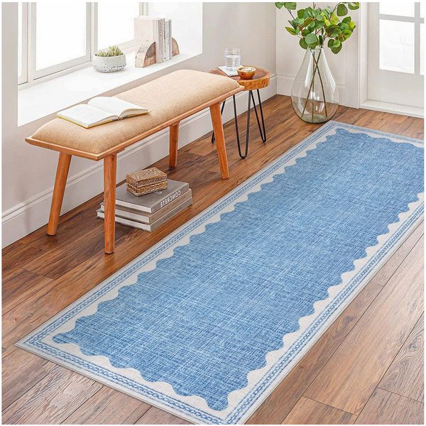 GarveeMore Teppich Doora, rechteckig, Höhe: 7 mm, mit besonders weichem Flor, Kurzflor, modern, wellenförmiger Bordüre