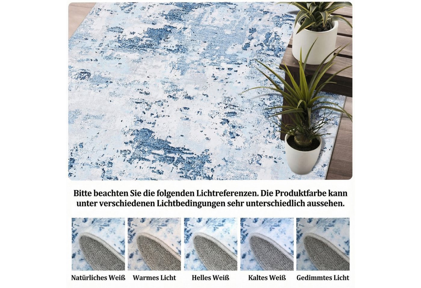 GarveeMore Teppich Farbspiel, rechteckig, Höhe: 5 mm, Passt zu Modern Abstract, Contemporary und minimalistischen Interiors – Bild 5 von 5