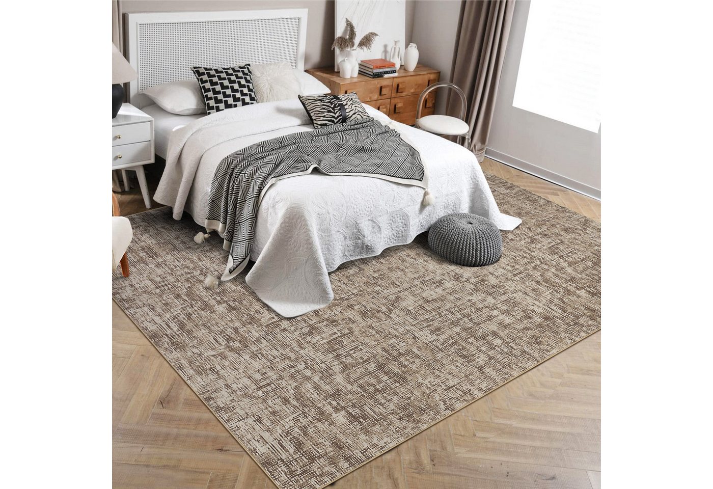 GarveeMore Teppich, rechteckig, Höhe: 7 mm, Teppich Wohnzimmer Moderner Einfarbig Kurzflor Waschbarer – Bild 2 von 5