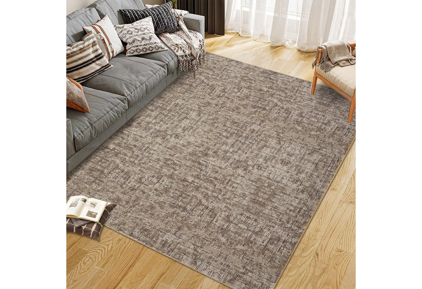 GarveeMore Teppich, rechteckig, Höhe: 7 mm, Teppich Wohnzimmer Moderner Einfarbig Kurzflor Waschbarer – Bild 3 von 5