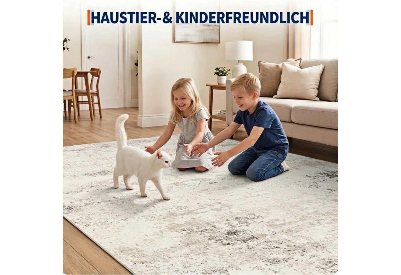 GarveeMore Teppich Moderner Abstrakter Teppich mit Künstlerischem Design für Wohnzimmer, rechteckig, Höhe: 5 mm – Bild 3 von 5