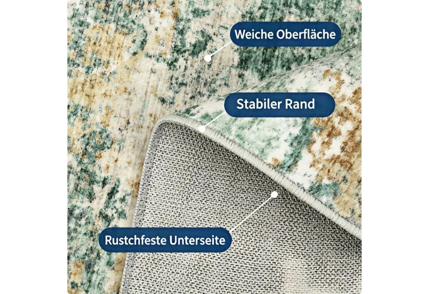 GarveeMore Teppich Moderner Abstrakter Teppich mit Künstlerischem Design für Wohnzimmer, rechteckig, Höhe: 5 mm – Bild 3 von 5